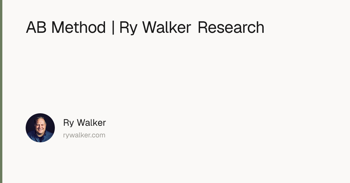 AB Method | Ry Walker Research | Ry Walker