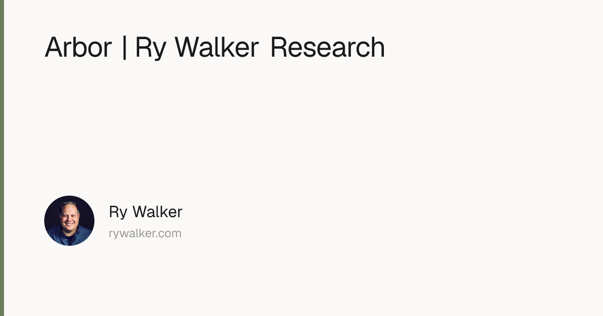 Arbor | Ry Walker Research | Ry Walker