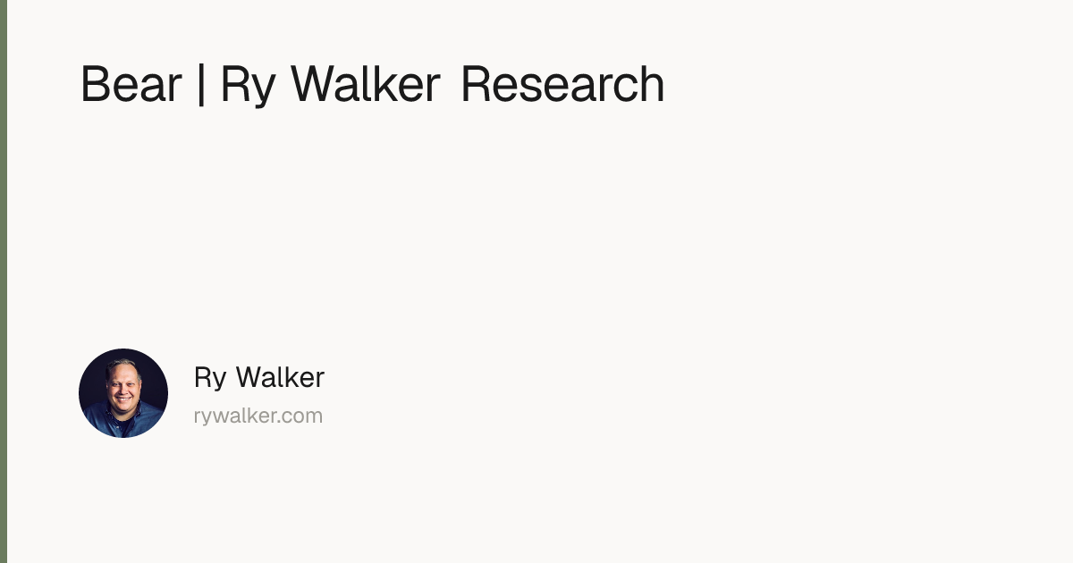 Bear | Ry Walker Research | Ry Walker