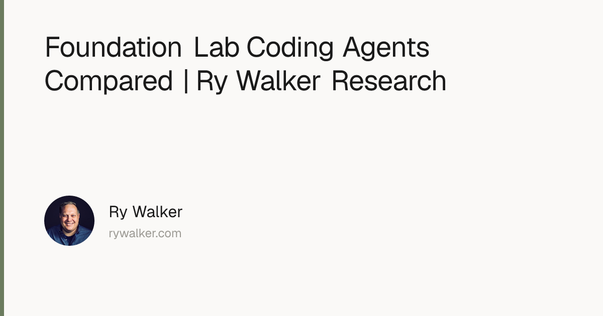 Foundation Lab Coding Agents Compared | Ry Walker Research | Ry Walker